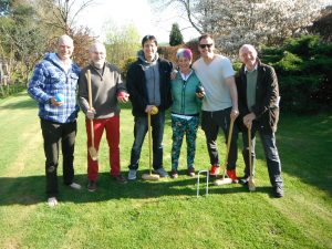 Memelab 2015 - Croquet with Stevie Smith, Pascal Jouxtel, Sylvain Magne, Sue Blackmore, Paul Marsden, Alan Winfield.